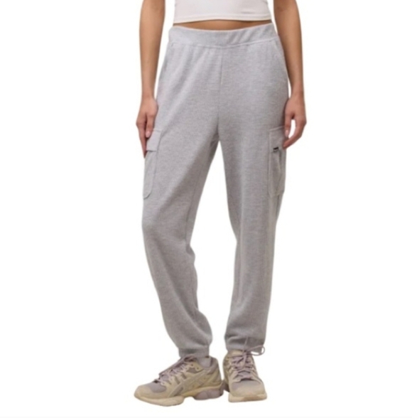 New! Bench Waffle Cargo Lounge Pants 2 Pack Women's Medium Grey Cream Casual - Picture 6 of 13